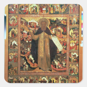 Leven van Sint Sergius of Radonesh, 1640 Vierkante Sticker