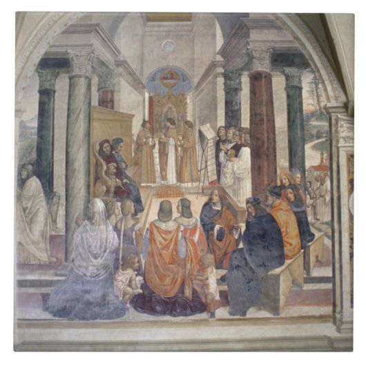 Leven van St. Benedict (fresco) (detail) Tegeltje (Voorkant)