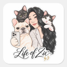 Leven van Zie™ | Sticker met portret van huisdier
