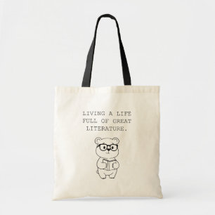 Leven vol geweldige literatuur Boekenwurm Tote Bag