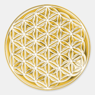 Leven / vol goud ronde sticker
