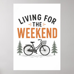Leven voor het weekend Fietsevenement Buitenactivi Poster
