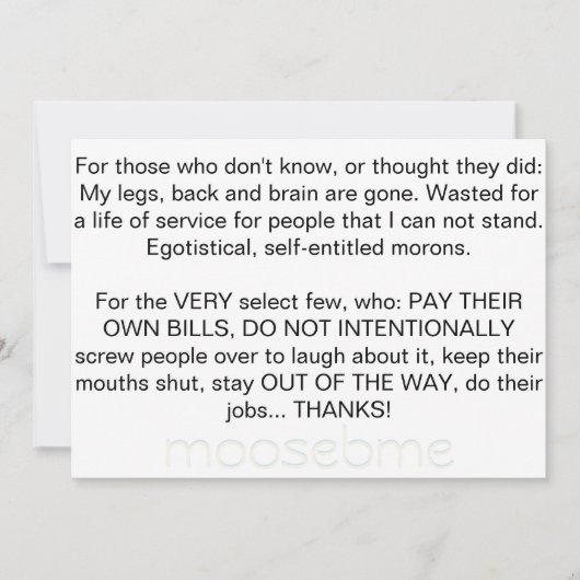 Leven voor vuilnis bedankkaart (Voorkant)