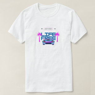 Leven Vrije Neon Retro Auto T-shirt Esthetische