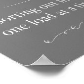 Leven wasruimte één belasting per keer grijs poster (Hoek)