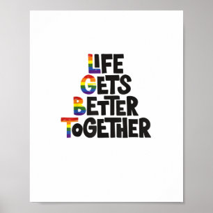 Leven wordt samen beter Lichtkleuren Inspiratie Poster