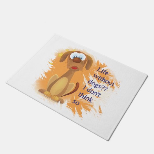 Leven zonder honden, denk ik niet, citaat van Fun Deurmat (Schuin)