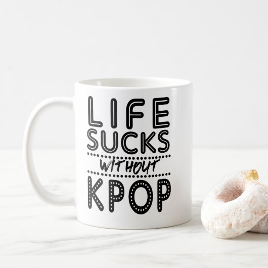 Leven zonder KPOP Koffiemok (Met donut)