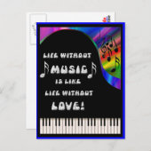 leven zonder muziek briefkaart (Voorkant / Achterkant)