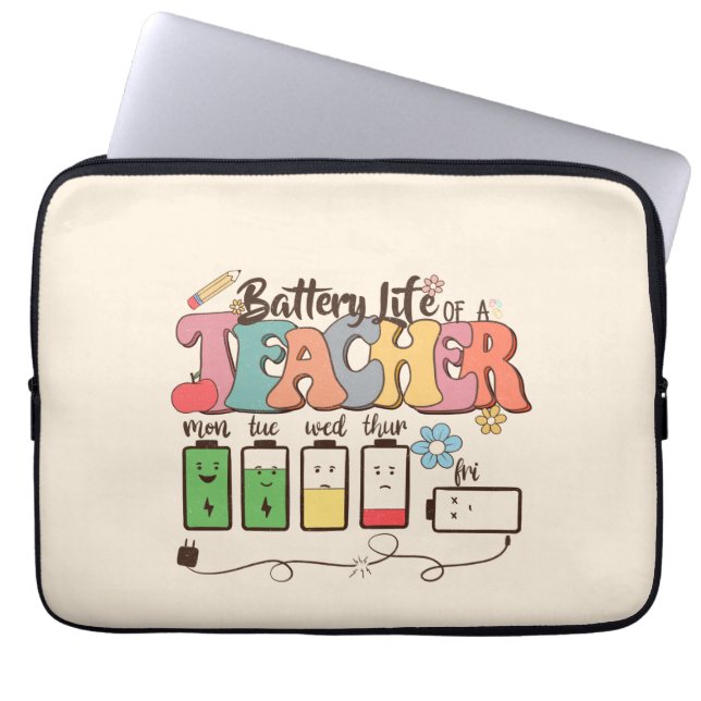 Levenbatterij voor leraren laptop sleeve (Voorkant)