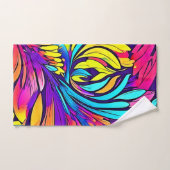 Levend abstract bloemmotief bad handdoek (Handdoek)