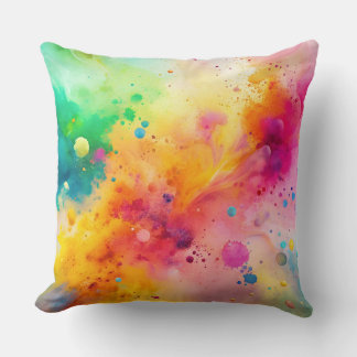 Levend abstract waterverfspatpatroon kussen
