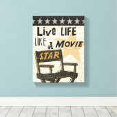 Levend als een filmster canvas afdruk (Insitu (Houten vloer))