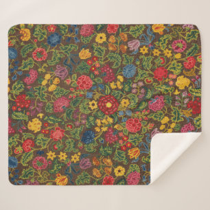 Levend Antiek Botanische Tuin Patroon Sherpa Deken