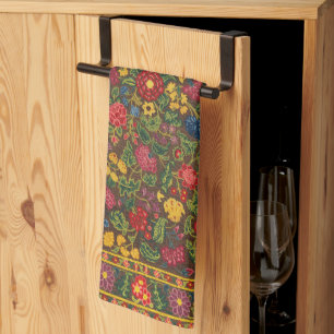 Levend Antiek Botanische Tuin Patroon Theedoek
