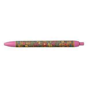 Levend Antiek Botanische Tuin Patroon Zwarte Inkt Pen