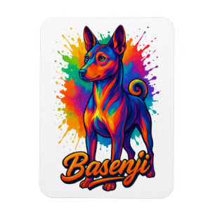 Levend Basenji Pop Art Ontwerp Magneet