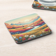 Levend Berglandschap met Zonsondergang & Bloem