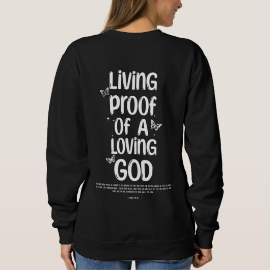 Levend bewijs van een liefdevolle God vlinder Trui (Achterkant)