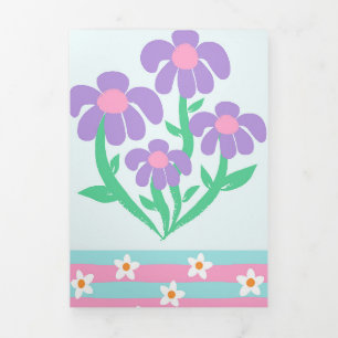 Levend Bloeiend Bloemendesign Drieluik Kaart