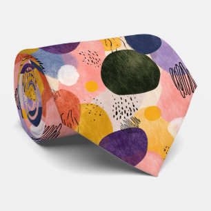 Levend Boho Abstract Patroon Organische Vormen Stropdas