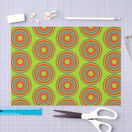 Levend Boho Concentrisch Mandala Patroon Tissuepapier (Craft)