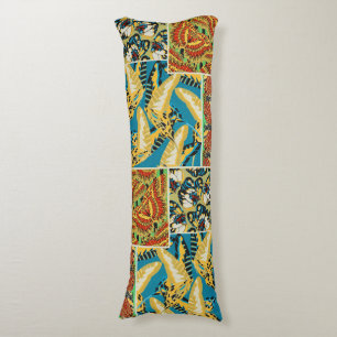Levend Geel & Teal Art Deco Vlinder Kunst Lichaamskussen