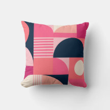 Levend geometrisch abstract patroon met roze navy