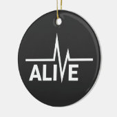 Levend Heartbeat-tekstontwerp Keramisch Ornament (Links)