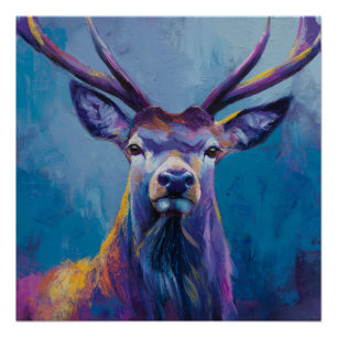 Levend hoogland herten wandkunst - Hert poster Perfect Poster