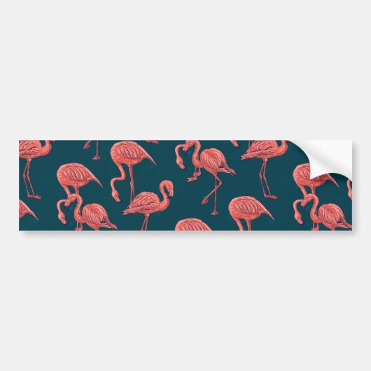 Levend koraal flamingo patroon bumpersticker (Voorkant)