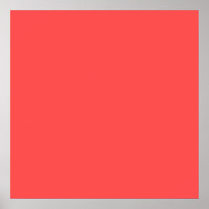 Levend koraal Oranje Aangepast zalm Roze kleur Poster