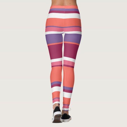 Levend koraal, rood en violet leggings (Achterkant)
