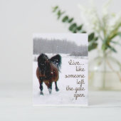 Levend leven...Alsof iemand de poort open heeft ge Briefkaart (Staand voorkant)