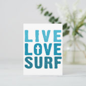 levend-liefde-surf briefkaart (Staand voorkant)
