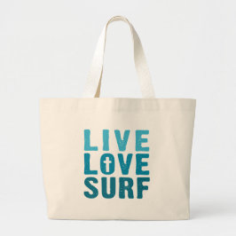 levend-liefde-surf grote tote bag