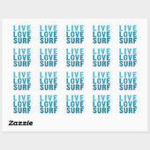 levend-liefde-surf vierkante sticker (Vel)