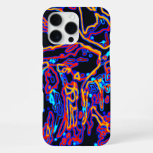Levend Neon Kleurrijk Gebogen Lijnpatroon iPhone 16 Pro Max Hoesje