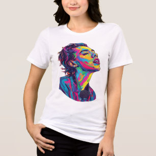 Levend Neon Pop Art Zanger Grafisch - Kleurrijke M Tri-Blend Shirt