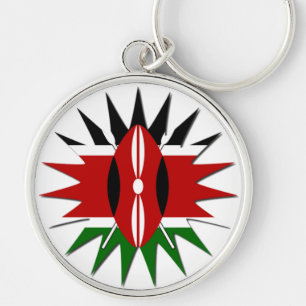 Levend patroon van de Keniaanse vlag: een kunstwer Sleutelhanger
