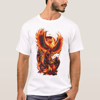 Levend Phoenix Vuurvogel Fantasie Kunstontwerp T-shirt