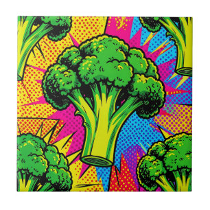 Levend Pop Art Broccoli Patroon Tegeltje