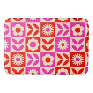 Levend Retro Bloemmotief Badmat
