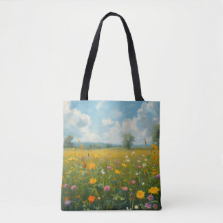 Levend Schilderij van Wilde Bloemen in Olieverf St Draagtas