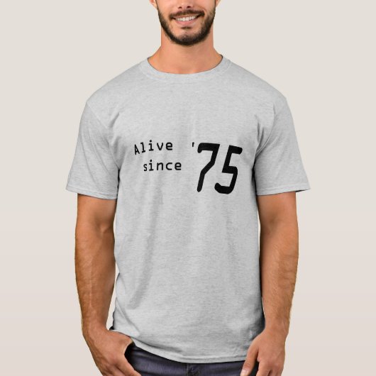 Levend sinds '75' shirt voor 43e verjaardag (Voorkant)