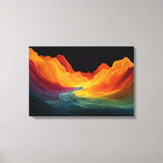 Levend Topografisch Landschap | Surrealistisch Lan Canvas Afdruk