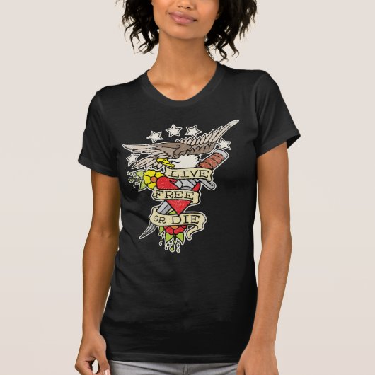 Levend vrij of stervend Shirt (Voorkant)