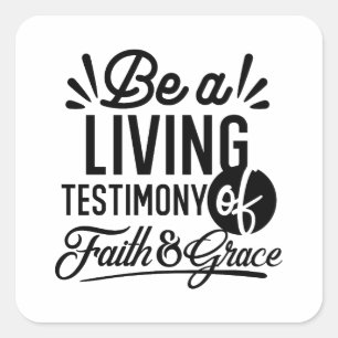 Levende Bijbelcitaat Christelijke Motivatie Vierkante Sticker
