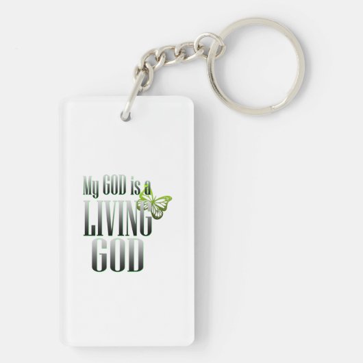 Levende God Sleutelhanger (achterkant)