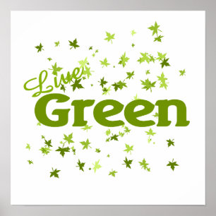levende groene bladeren poster